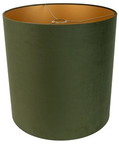 Abajur din catifea verde 40/40/40 cu interior auriu