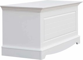 Băncuță lemn masiv alb cu Ladă, 112 × 45 × 51 cm