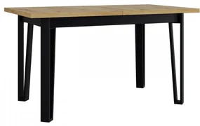 Masă sufragerie extensibilă Elarna 80 x 140 180 III (Stejar artisan + Negru) (pentru 4-8 persoane). 1105376
