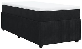 3285604 vidaXL Pat box spring cu saltea, negru, 80x200 cm, catifea