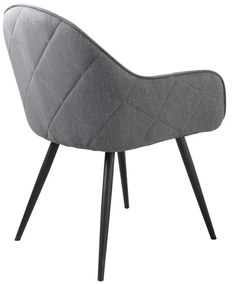 Scaun de sufragerie gri cu cotiere tapițat Minto – Unique Furniture