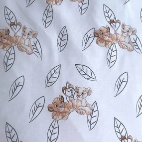 Lenjerie de pat fosforescentă pentru copii galben-deschis din bumbac pentru pat de o persoană 140x200 cm Lion King "Best friends" – Jerry Fabrics