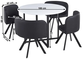 Set sufragerie 4+1 Babeth (alb + negru). 1065327