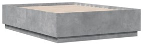 3209733 vidaXL Cadru de pat, gri beton, 140x190 cm, lemn prelucrat
