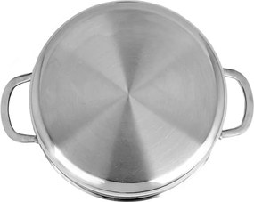 Oala Zilan ZLN9648 cu capac, tri-ply, inox, antiaderent, protectie la zgarieturi, usor de spalat, 24 cm,4.3L