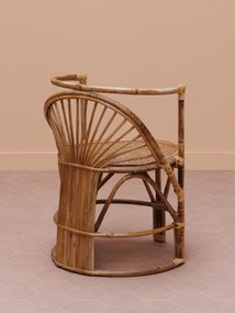 Set dining din rattan natural, masă ovală și 2 scaune, 3 piese, „Trinidad”