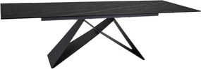 Masa extensibila WESTIN, negru, sticla/metal, 160-240x90x77 cm