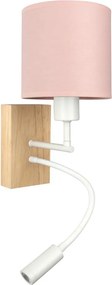 Brilagi - Lampă LED Flex BOBO WOOD 1xE27/25W/230V + LED/3W stejar/alb/roz
