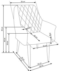 Scaun de bucaterie Ray, albastru/fag