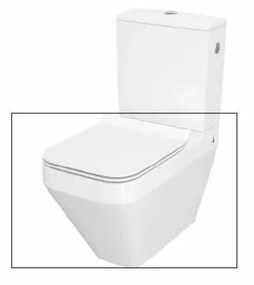 Set vas WC pe pardoseala Cersanit Crea back-to-wall cu capac slim softclose alb fara rezervor