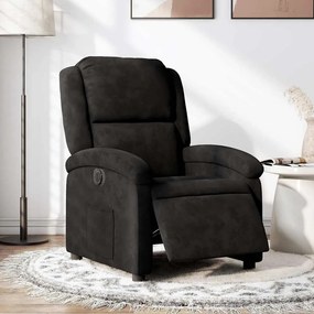 vidaXL Fotoliu rabatabil electric, negru, catifea