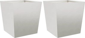 vidaXL Jardiniere grădină, 2 buc., 50x50x50 cm, oțel inoxidabil