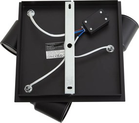 Spot modern pentru baie negru pătrat 3 lumini IP44 - Ducha