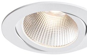 Set de 6 spoturi încastrate albe 9,5 cm, inclusiv LED 1300 lm, cu dimmer IP65 - Gaius