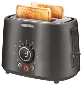 Sencor - Toaster cu 2 felii și suport pentru chifle, 1000 W/230 V, antracit