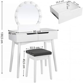 Masa Toaleta Princess 1, Alb, 80 x 40 x 130.5 cm