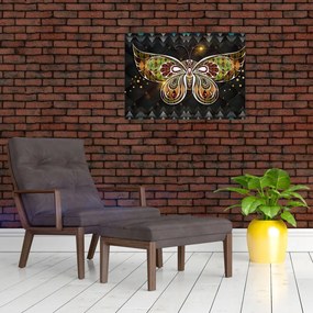 Tablou pe sticlă - Fluture magic (70x50 cm)