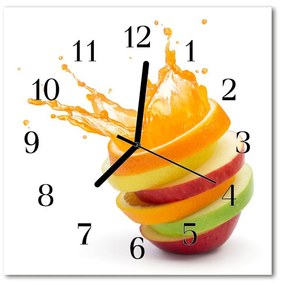 Ceas de perete din sticla pătrat Fructe Bucătărie Multi-colorat