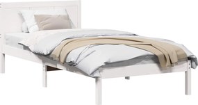 vidaXL Cadru de pat Alb 80 x 200 cm Lemn masiv de pin