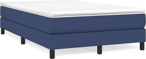 vidaXL Pat box spring cu saltea, albastru, 120x200 cm, textil