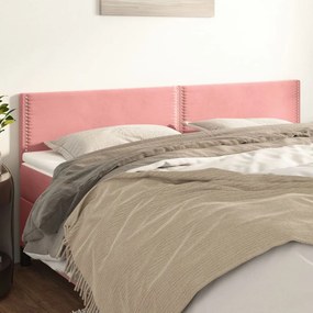 345963 vidaXL Tăblii de pat, 2 buc, roz, 80x5x78/88 cm, catifea