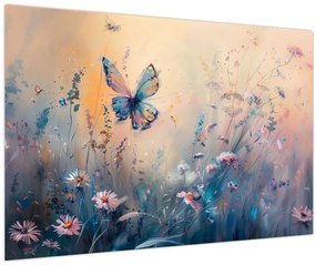 Tablou - Pajiște cu Fluture II (90x60 cm)