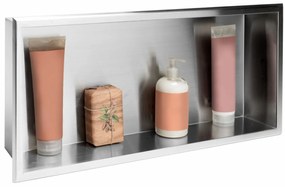Raft incastrat pentru baie 30x60 argintiu periat