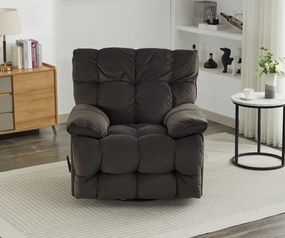 Fotoliu Recliner, suport picioare extensibil, rotativ, textil, Negru