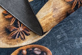 ANDRE 2811 covor lavabil linguri, bucatarie, anti-alunecare - gri / bej