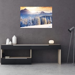 Tablou - Peisaj montan în timpul iernii (90x60 cm)
