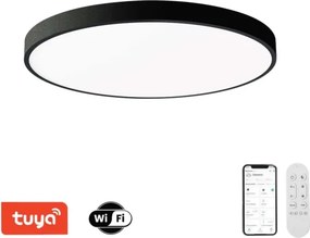 Immax NEO 07314L-LED Plafonieră dimabilă SEMPLICI 128W/230V Ø100 cm Wi-FiTuya negru + telecomandă