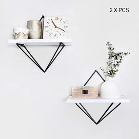Set de 2 rafturi DIA, alb/negru