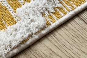 Covor ECO SISAL BOHO MOROC Caro 22297 franjuri - două niveluri de lână galben / cremă, covor reciclat