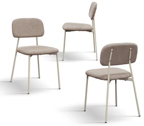 SET 4 Scaune BETO ,tesatura ,structura metalica - BEJ - STANDARD