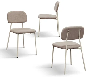 SET 4 Scaune BETO ,tesatura ,structura metalica - BEJ - STANDARD