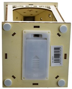 Lanterna din lemn cu motiv de Crăciun și iluminare LED, 11 x 29 cm, alb cald