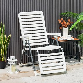 Scaun de grădină pliabil cu suport pentru picioare