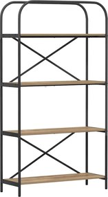 vidaXL Raft pentru cărți Stejar Artizanal 80 x 30 x 146 cm