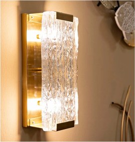 Aplică de perete aurie din sticlă Oblin – Mauro Ferretti