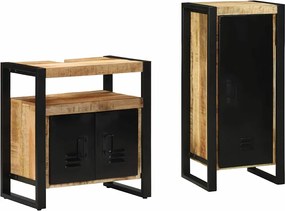 vidaXL Set de mobilier pentru baie cu sertar 2 pcs Lemn de mango solid