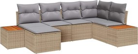 vidaXL Set de canapele pentru grădină 7 pcs Beige și gri deschis