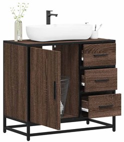 vidaXL Dulap pentru chiuvetă de baie stejar maro 65x33x60 cm lemn