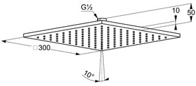 Palarie de dus, Kludi, A-QA, patrata, crom