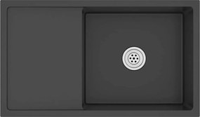 vidaXL Chiuvetă de bucătărie lucrată manual, negru, oțel inoxidabil