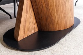 Masa extensibila ceramica gri taupe, furnir lemn de nuc ELEMENTS 180-260cm