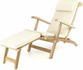 Șezlong de grădină din lemn DIVERO Florentine + căptușeală -