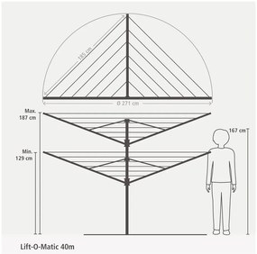 Uscător de rufe pentru grădină Lift-O-Matic 40m – Brabantia