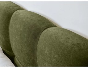 Pat matrimonial verde tapițat cu somieră 160x200 cm Kumo – Bobochic Paris