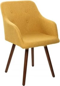 Scaun elegant, tapitat Scandinavia galben mustar