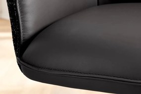 Set 2 scaune Pivotante, Piele Naturala LE GRAND negru